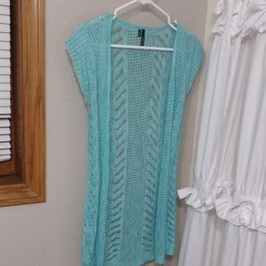 Aqua  Open Knit Cardigan